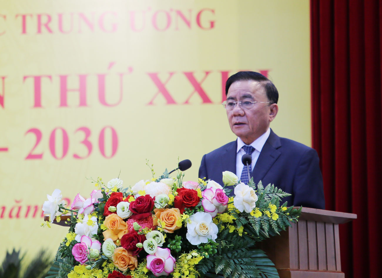 Thường trực Ban Bí thư Trần Cẩm Tú phát biểu tại đại hội. Ảnh: PV.