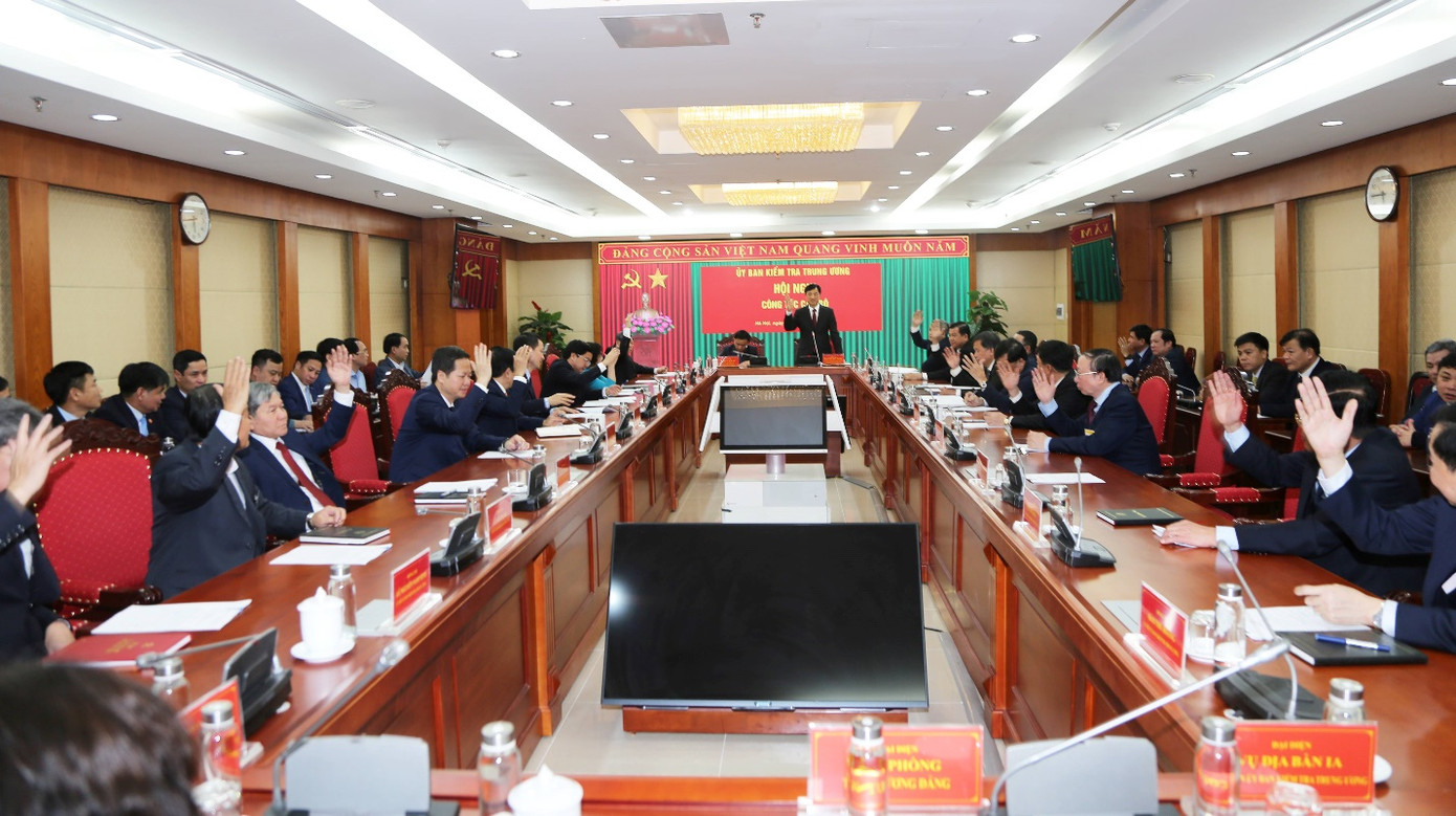 Hội nghị về công tác cán bộ tại Ủy ban Kiểm tra Trung ương ngày 24/1/2025. Ảnh: UBKTTƯ. Hội nghị về công tác cán bộ tại Ủy ban Kiểm tra Trung ương ngày 24/1/2025. Ảnh: UBKTTƯ.