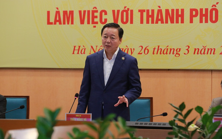 Phó Thủ tướng Chính phủ Trần Hồng Hà phát biểu tại cuộc làm việc. Ảnh: VGP. Phó Thủ tướng Chính phủ Trần Hồng Hà phát biểu tại cuộc làm việc. Ảnh: VGP.