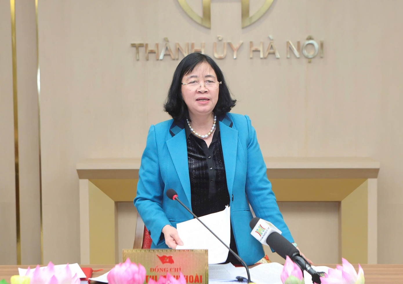 Bí thư Thành uỷ Hà Nội Bùi Thị Minh Hoài. Ảnh: PV.