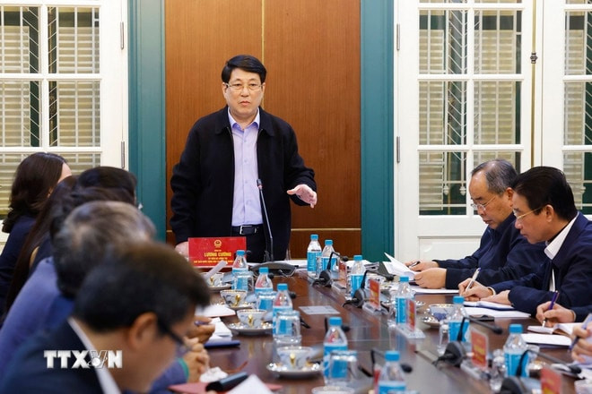 Chủ tịch nước Lương Cường phát biểu tại buổi làm việc. Ảnh: TTXVN. Chủ tịch nước Lương Cường phát biểu tại buổi làm việc. Ảnh: TTXVN.