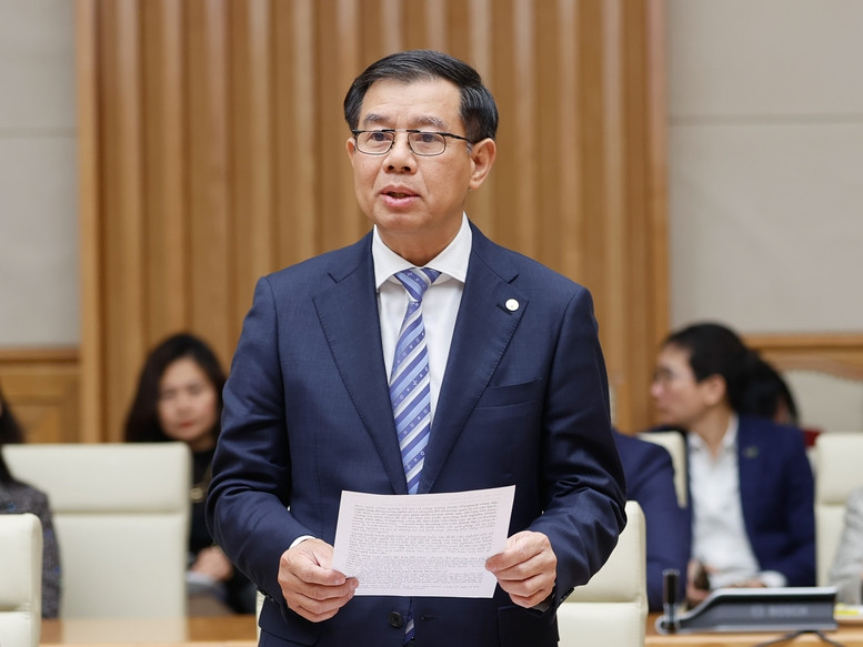 Đại diện các doanh nghiệp phát biểu tại hội nghị. Ảnh: VGP. Đại diện các doanh nghiệp phát biểu tại hội nghị. Ảnh: VGP.