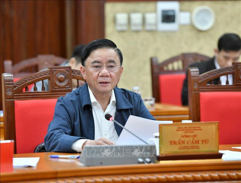 Thường trực Ban Bí thư Trần Cẩm Tú phát biểu tại hội nghị. Ảnh: TTXVN. Thường trực Ban Bí thư Trần Cẩm Tú phát biểu tại hội nghị. Ảnh: TTXVN.