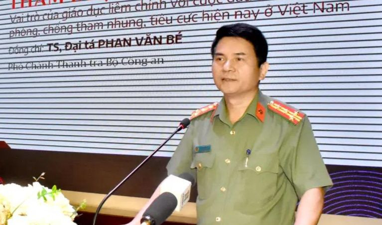 Đại tá Phan Văn Bé, Phó Chánh Thanh tra Bộ Công an. Ảnh: PV.