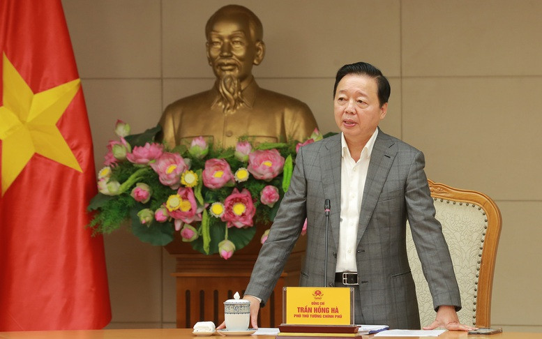 Phó Thủ tướng Trần Hồng Hà phát biểu tại cuộc làm việc. Ảnh: VGP. Phó Thủ tướng Trần Hồng Hà phát biểu tại cuộc làm việc. Ảnh: VGP.