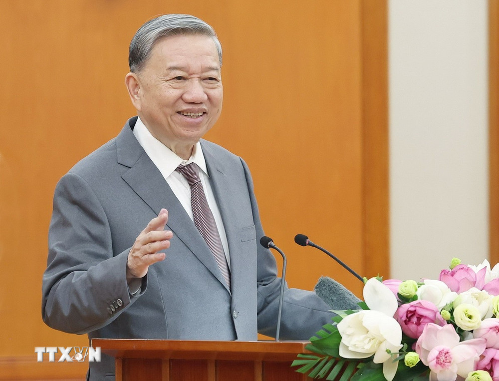 Tổng Bí thư Tô Lâm phát biểu tại buổi gặp mặt. Ảnh: TTXVN. Tổng Bí thư Tô Lâm phát biểu tại buổi gặp mặt. Ảnh: TTXVN.