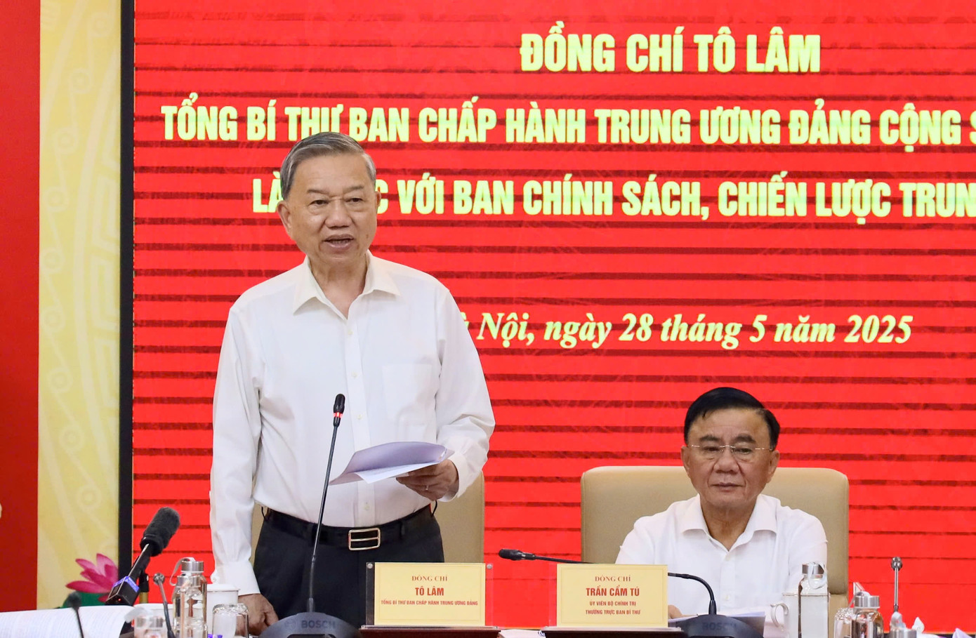 Tổng Bí thư Tô Lâm phát biểu tại buổi làm việc. Ảnh: Ban Chính sách, chiến lược Trung ương.