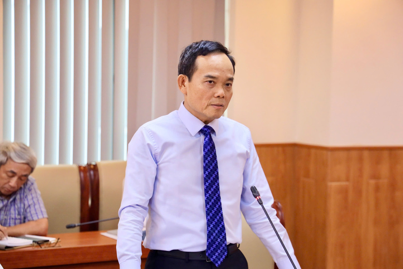 Trưởng Ban Chính sách, chiến lược Trung ương Trần Lưu Quang phát biểu tại buổi làm việc. Ảnh: Ban Chính sách, chiến lược Trung ương.