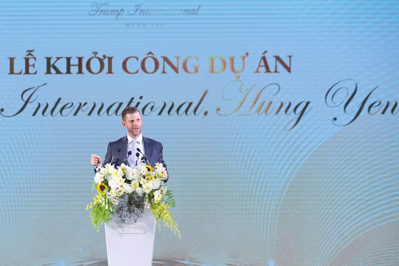Ông Eric Trump - Phó Chủ tịch Tập đoàn Trump Organization - phát biểu tại sự kiện. Ảnh: VGP.