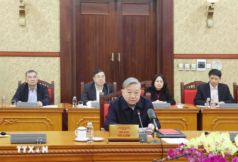 Tổng Bí thư Tô Lâm phát biểu tại hội nghị. Ảnh: TTXVN.