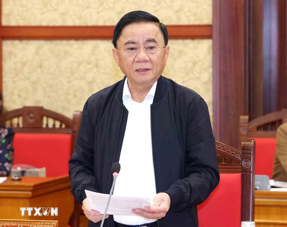 Thường trực Ban Bí thư Trần Cẩm Tú phát biểu tại hội nghị. Ảnh: TTXVN.