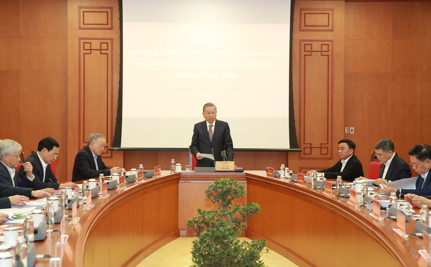 Tổng Bí thư Tô Lâm phát biểu kết luận phiên họp. Ảnh: Hoàng Phong. Tổng Bí thư Tô Lâm phát biểu kết luận phiên họp. Ảnh: Hoàng Phong.