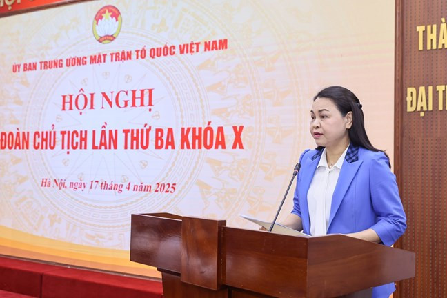 Bà Nguyễn Thị Thu Hà, Phó Bí thư Thường trực Đảng ủy MTTQ, các đoàn thể Trung ương, Phó Chủ tịch - Tổng Thư ký Ủy ban Trung ương MTTQ Việt Nam. Ảnh: PV.