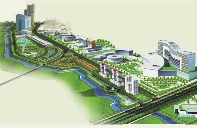 Mô phỏng Khu quy hoạch xây dựng bệnh viện và một số công trình Nhà nước trên địa bàn phường Định Hòa (thành phố Thủ Dầu Một).