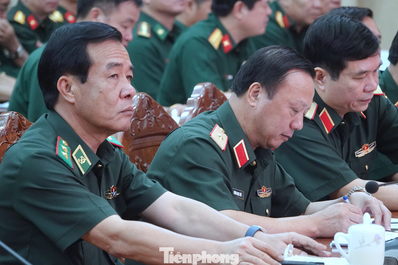 Lãnh đạo Bộ Tổng tham mưu, Bộ Tư lệnh Bộ đội Biên phòng, Bộ Tư lệnh các Quân khu và các cơ quan, đơn vị thuộc Bộ Quốc phòng tại hội nghị. Ảnh: Nguyễn Minh