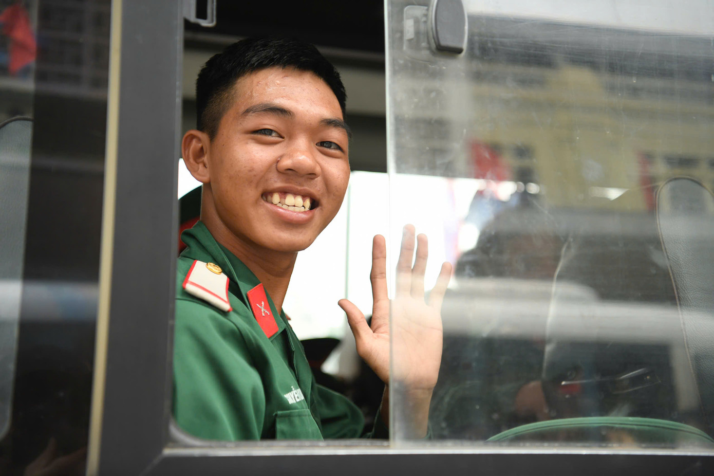 Nụ cười luôn thường trực trên gương mặt các quân nhân trẻ tuổi.