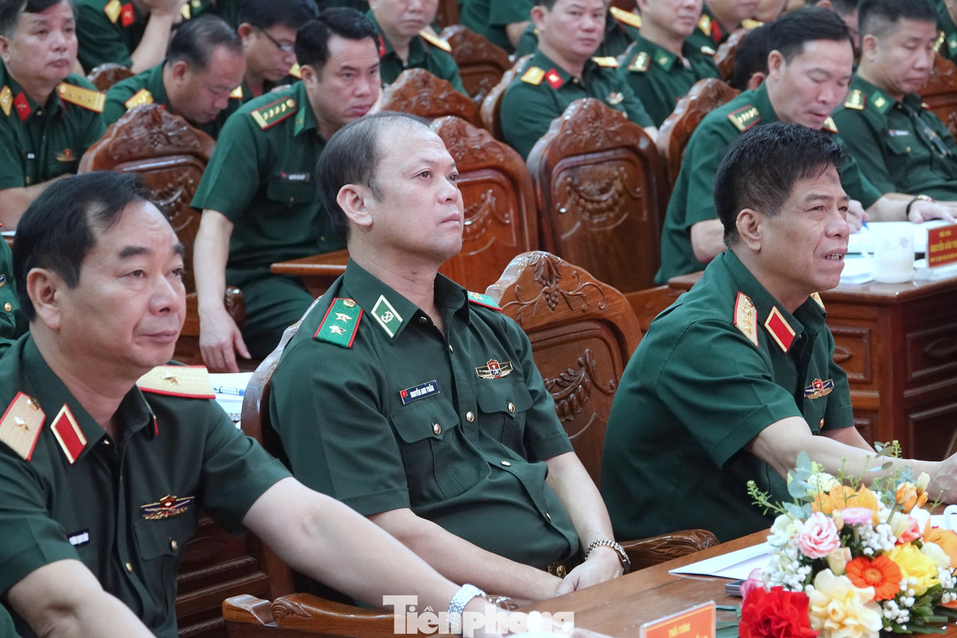 Lãnh đạo Bộ Tổng tham mưu, Bộ Tư lệnh Bộ đội Biên phòng, Bộ Tư lệnh các Quân khu và các cơ quan, đơn vị thuộc Bộ Quốc phòng tại hội nghị. Ảnh: Nguyễn Minh