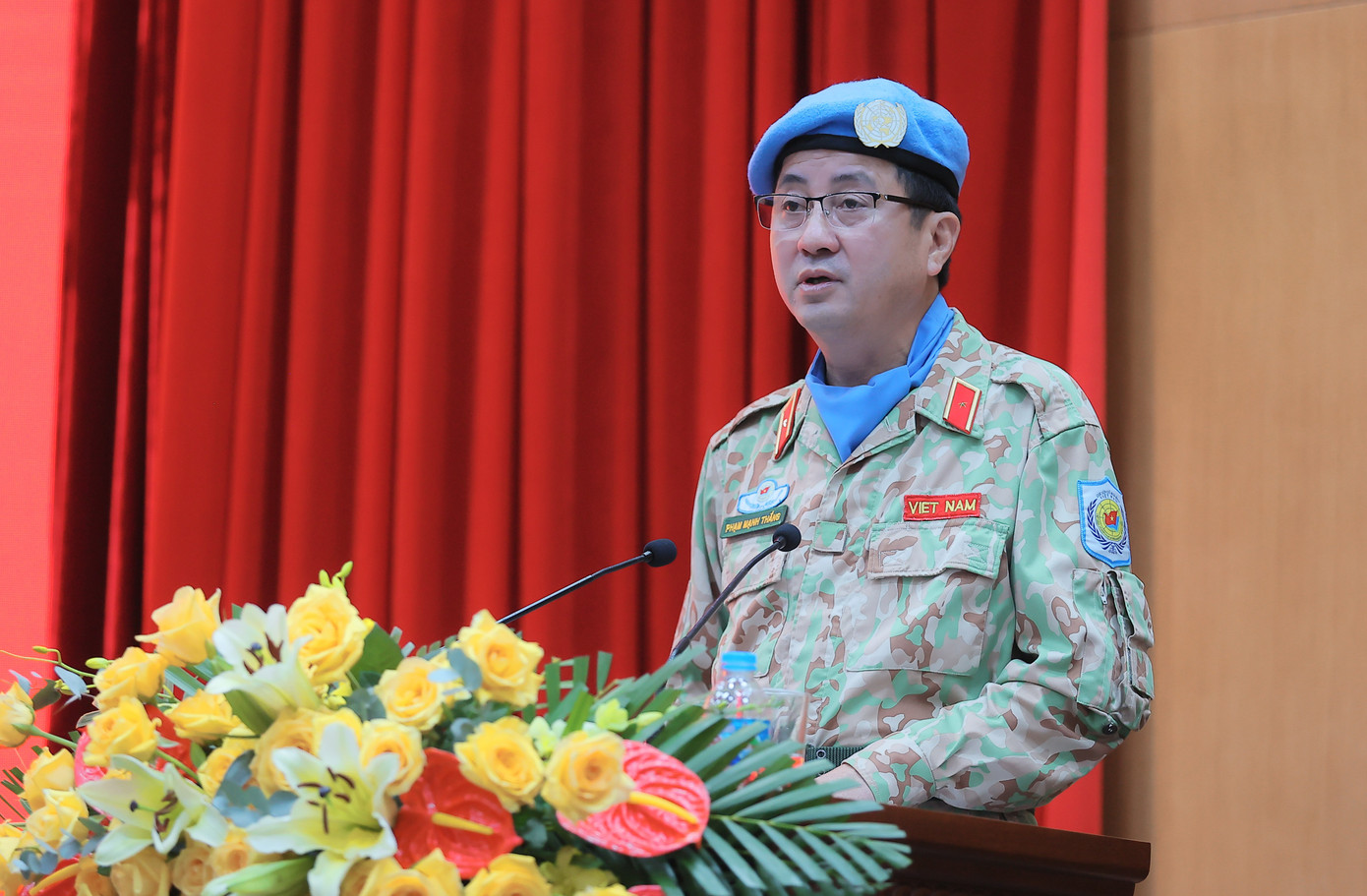 Thiếu tướng Phạm Mạnh Thắng - Cục trưởng Cục GGHB Việt Nam, phát biểu tại hội nghị.