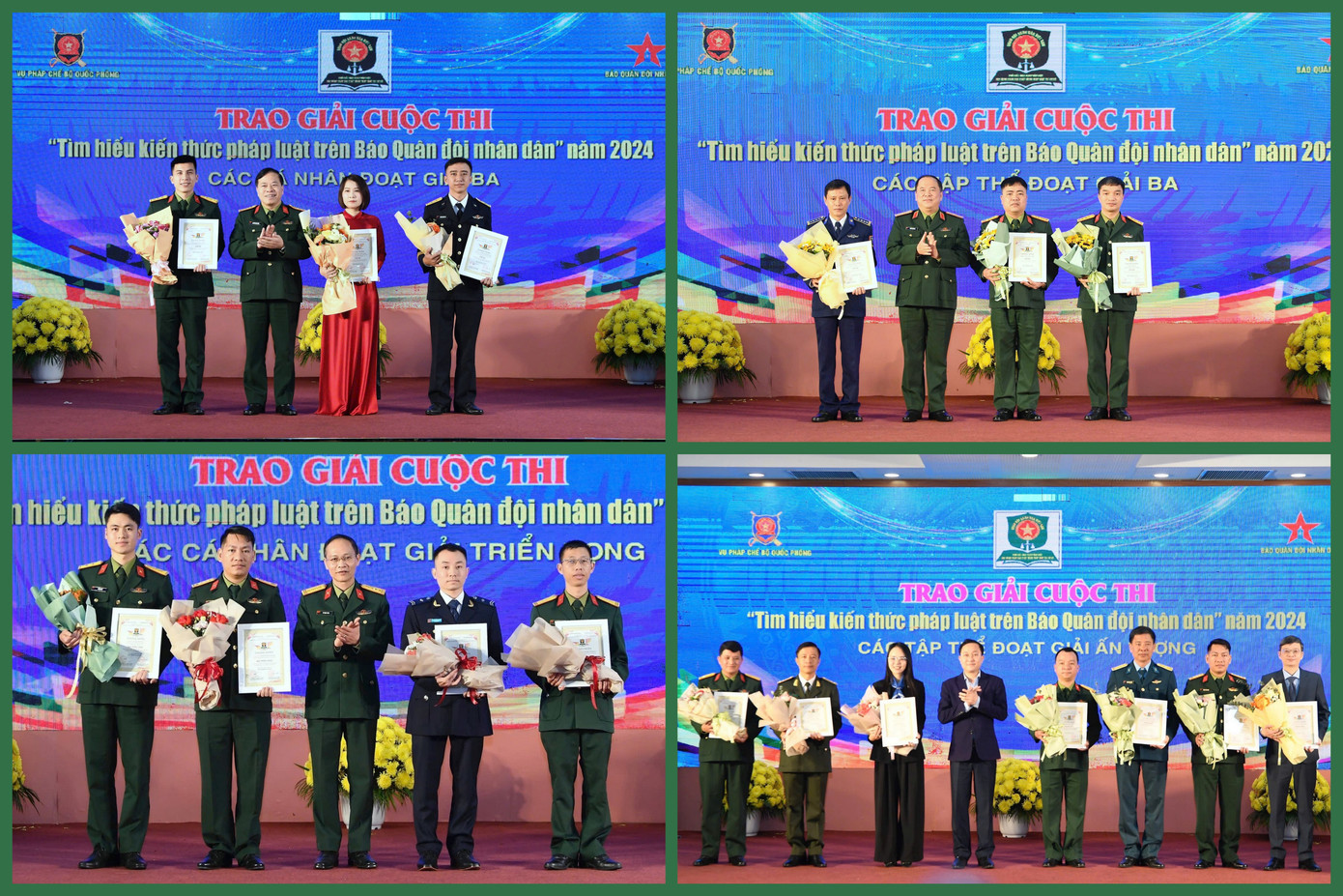 Ban tổ chức trao thưởng các tập thể, cá nhân đoạt giải cuộc thi năm 2024.