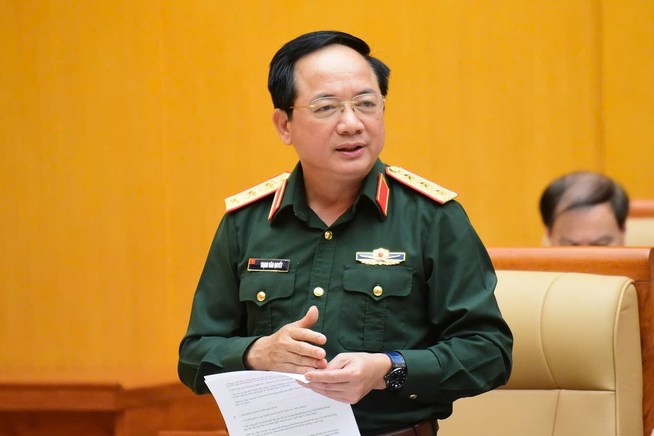 Lãnh đạo Quân ủy Trung ương - Bộ Quốc phòng phát biểu tại hội nghị. Lãnh đạo Quân ủy Trung ương - Bộ Quốc phòng phát biểu tại hội nghị.