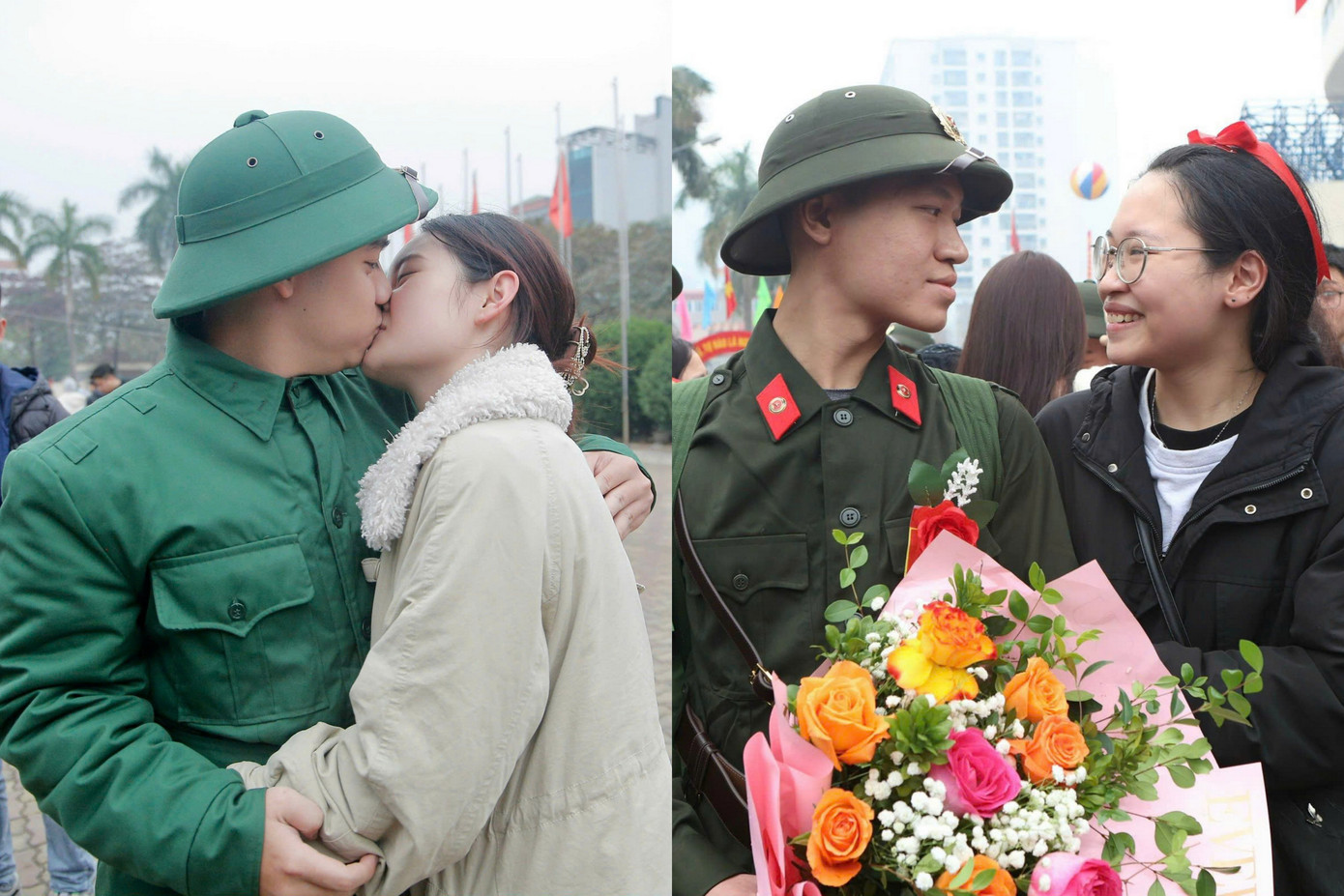 Phút giây tạm biệt hậu phương và ước hẹn ngày về. Phút giây tạm biệt hậu phương và ước hẹn ngày về.