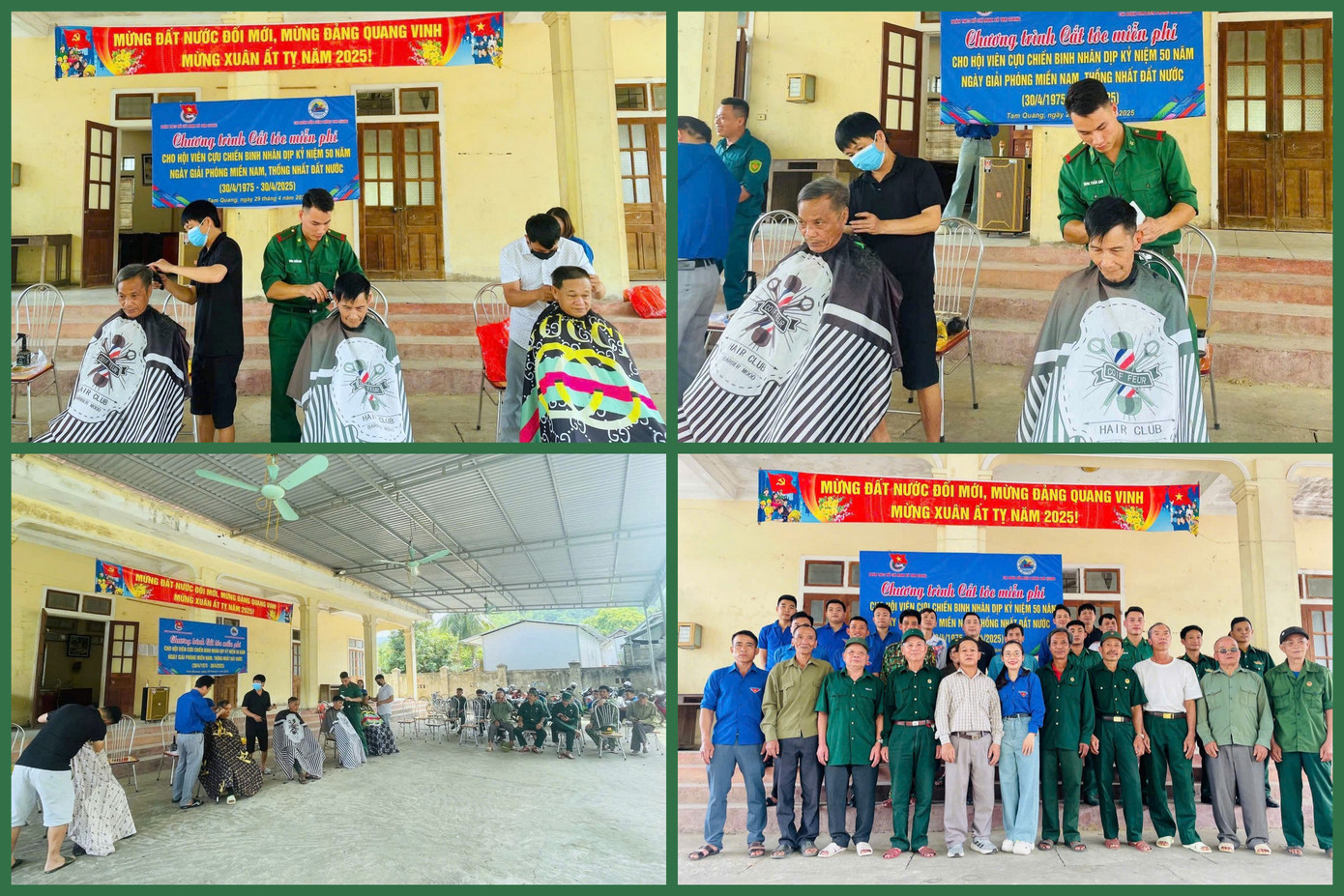 Chương trình “Cắt tóc tri ân” cho Hội viên Hội Cựu chiến binh trên địa bàn xã Tam Quang, huyện Tương Dương, tỉnh Nghệ An.