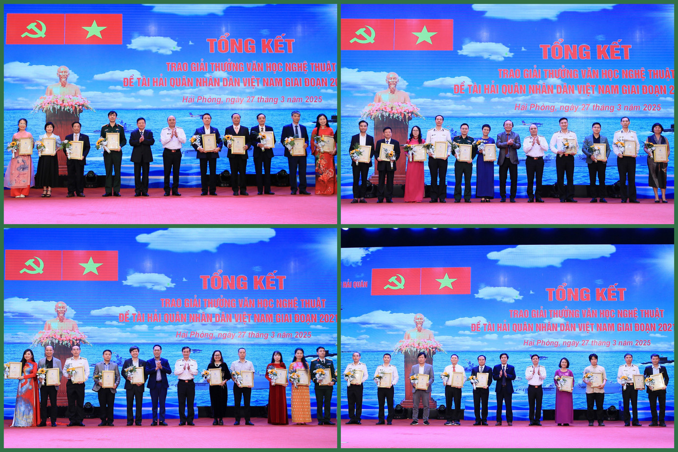 Lãnh đạo Quân chủng Hải quân và các cơ quan, đơn vị trao Bằng khen tặng các tác giả đoạt giải cao. Lãnh đạo Quân chủng Hải quân và các cơ quan, đơn vị trao Bằng khen tặng các tác giả đoạt giải cao.