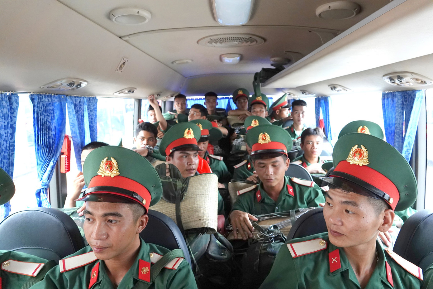 Nụ cười luôn thường trực trên gương mặt các quân nhân trẻ tuổi.