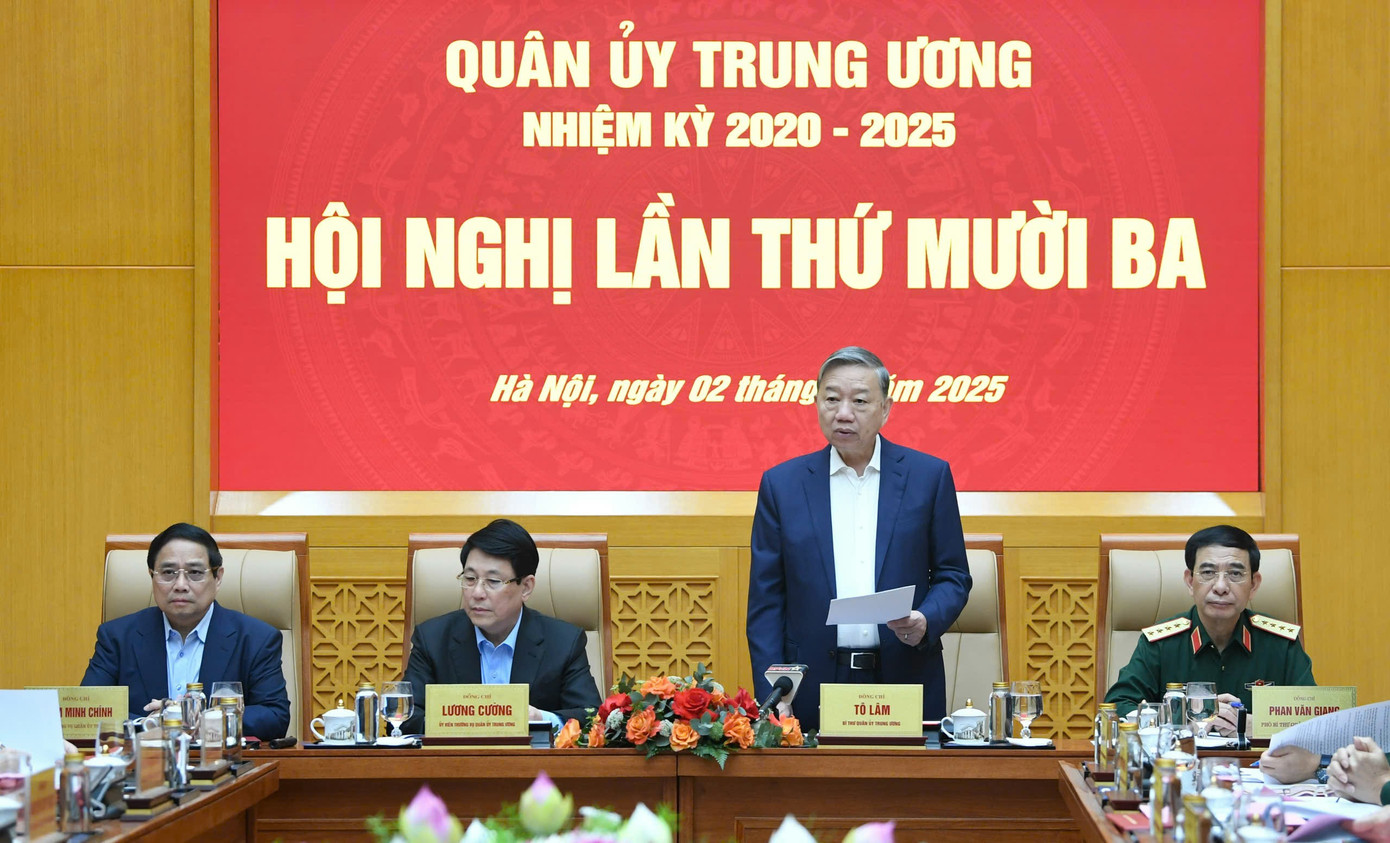 Tổng Bí thư Tô Lâm phát biểu tại Hội nghị, sáng 2/4.