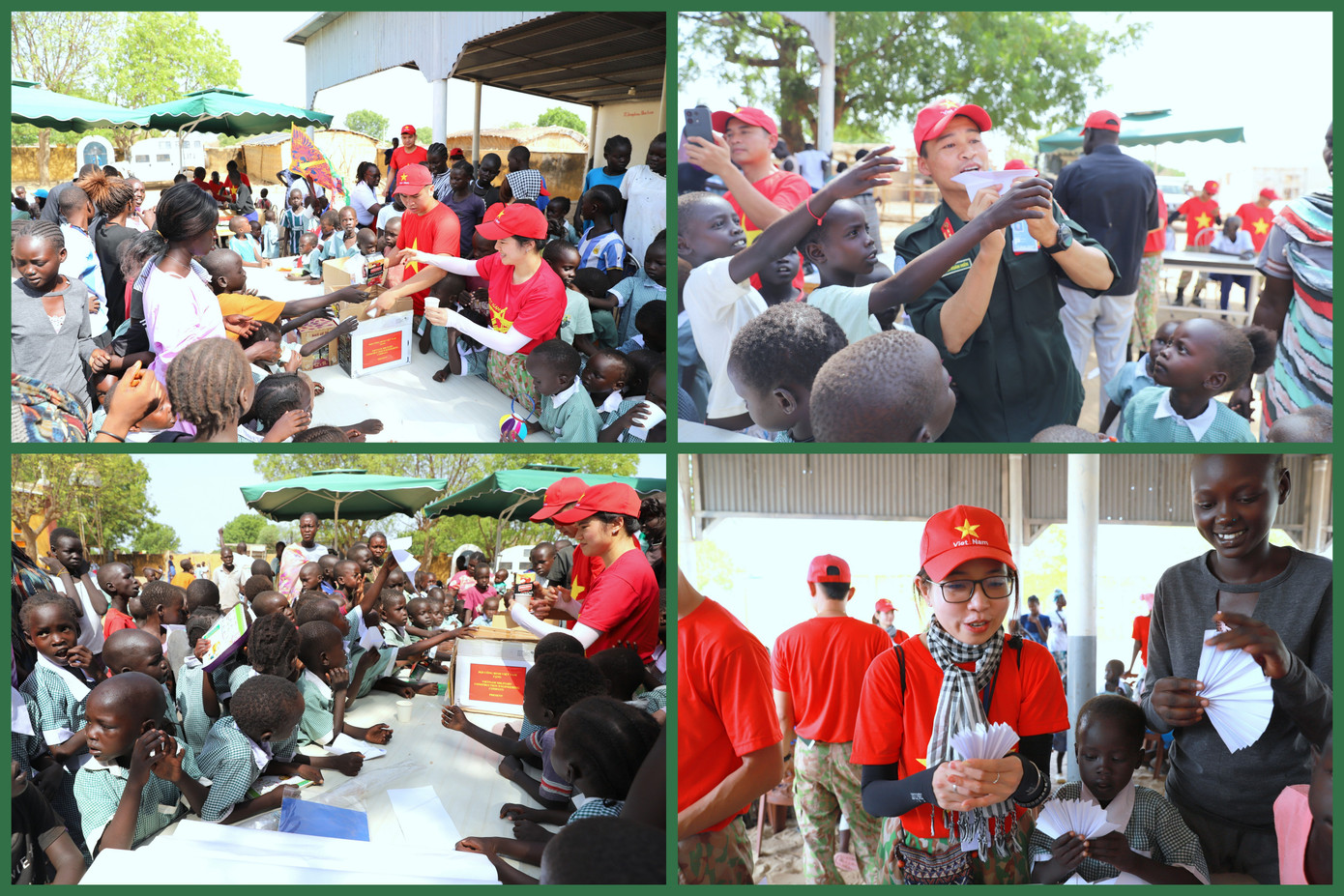 Lực lượng gìn giữ hòa bình Việt Nam phát quà, vui chơi cùng các em nhỏ ở Abyei.