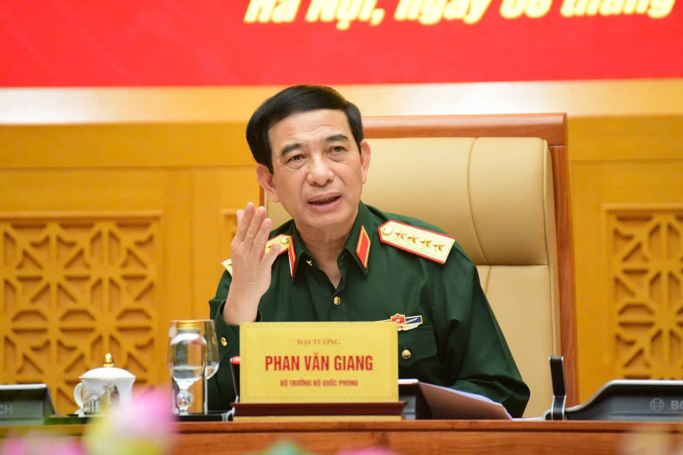 Đại tướng Phan Văn Giang phát biểu tại hội nghị. Đại tướng Phan Văn Giang phát biểu tại hội nghị.