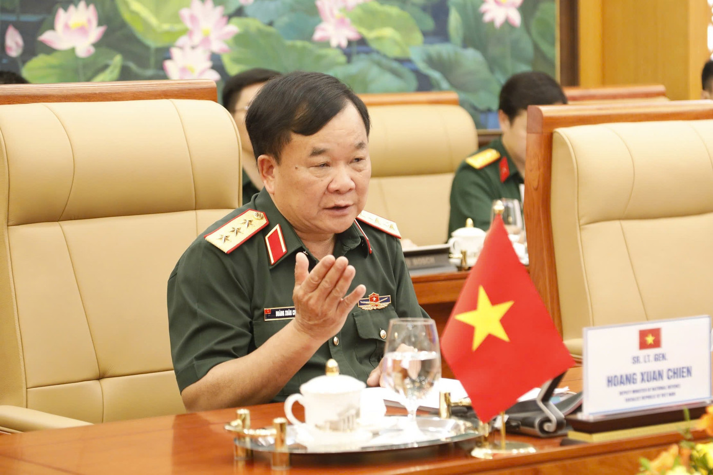 Thứ trưởng Bộ Quốc phòng Việt Nam Hoàng Xuân Chiến phát biểu tại Đối thoại.