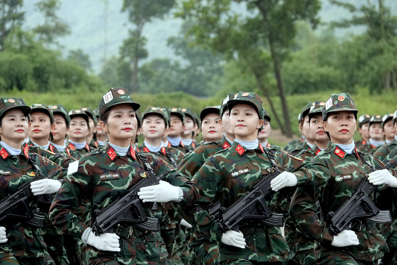 Trong số các bóng hồng Khối nữ Gìn giữ hòa bình Việt Nam, nhiều người đã từng tham gia nhiệm vụ diễu binh vào tháng 5/2024 và tháng 4/2025.