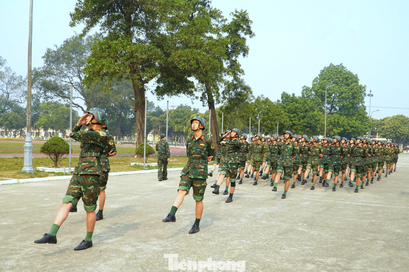 73 cán bộ, giảng viên, học viên tham gia khối duyệt binh đã miệt mài tập luyện từ tháng 3/2025, trong thời tiết nắng nóng, mưa gió. Ảnh: Trọng Đức
