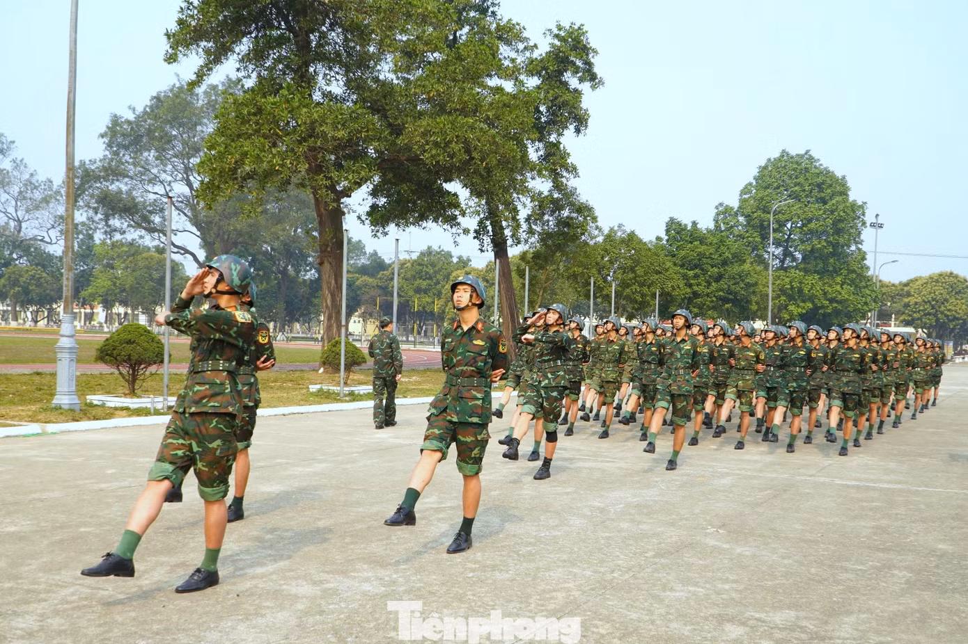 73 cán bộ, giảng viên, học viên tham gia khối duyệt binh đã miệt mài tập luyện từ tháng 3/2025, trong thời tiết nắng nóng, mưa gió. Ảnh: Trọng Đức