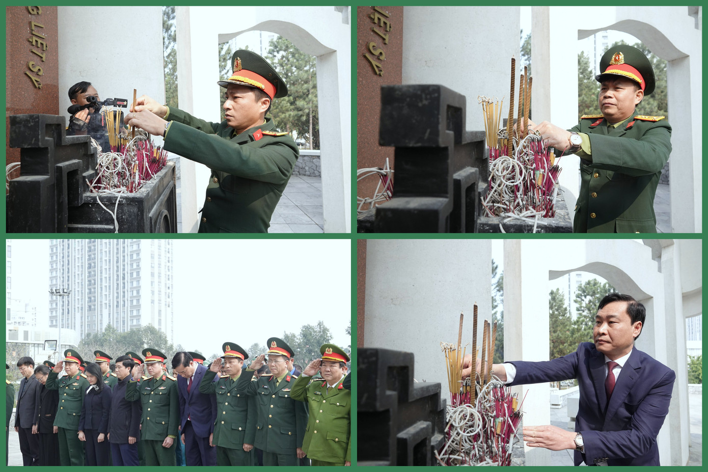 Trước đó, chiều cùng ngày, Ban tổ chức chương trình “Ngày hội tòng quân” và Tết trồng cây “Đời đời nhớ ơn Bác Hồ” năm 2025 tại thành phố Bắc Ninh đã tổ chức Lễ dâng hương tại Đài tưởng niệm Anh hùng - Liệt sĩ Bắc Ninh. Trước đó, chiều cùng ngày, Ban tổ chức chương trình “Ngày hội tòng quân” và Tết trồng cây “Đời đời nhớ ơn Bác Hồ” năm 2025 tại thành phố Bắc Ninh đã tổ chức Lễ dâng hương tại Đài tưởng niệm Anh hùng - Liệt sĩ Bắc Ninh.