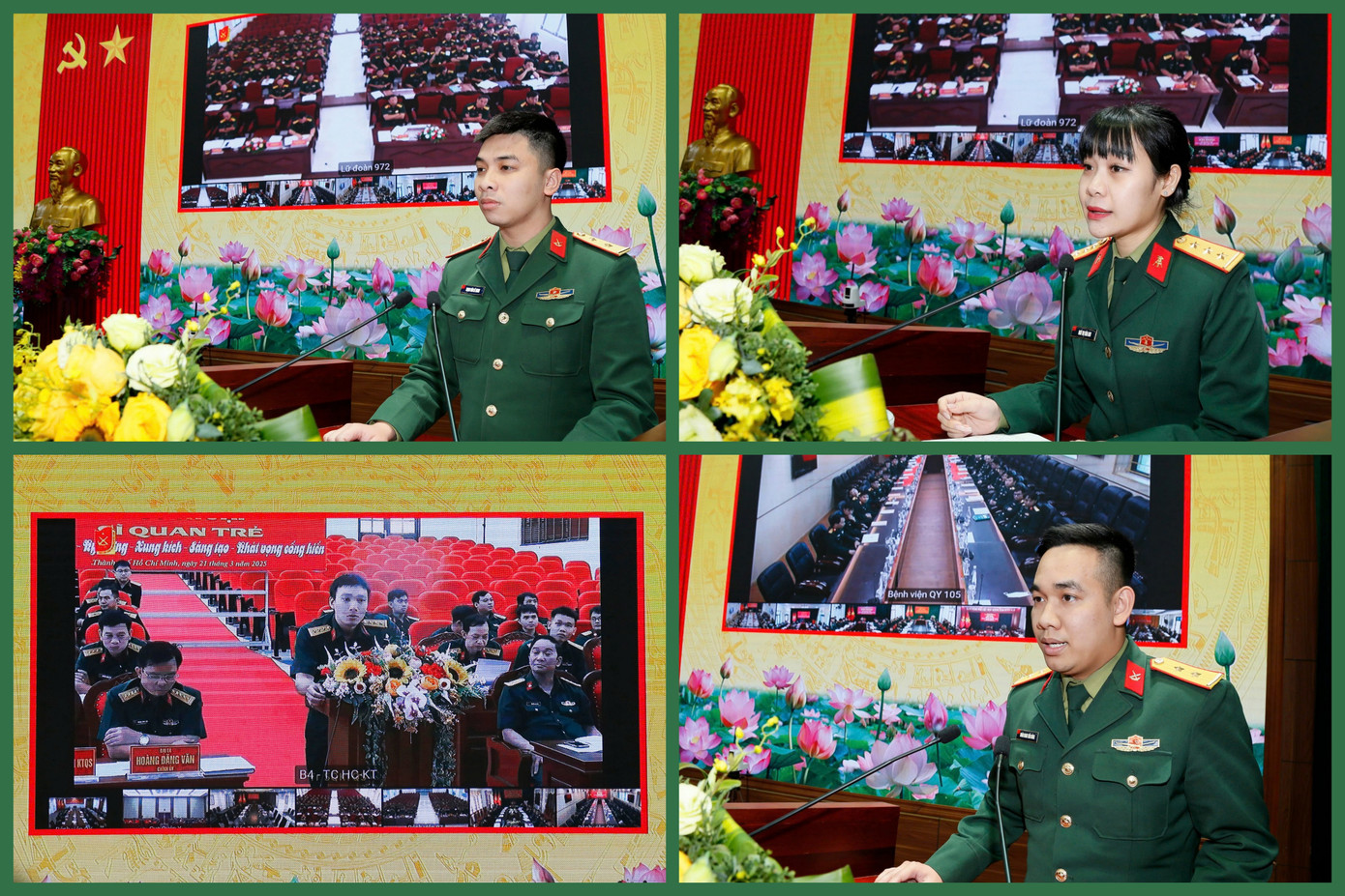 Tại chương trình, các sĩ quan trẻ đã nêu ý kiến về nhiều vấn đề thiết thực gắn với nhiệm vụ và đời sống sinh hoạt. Tại chương trình, các sĩ quan trẻ đã nêu ý kiến về nhiều vấn đề thiết thực gắn với nhiệm vụ và đời sống sinh hoạt.