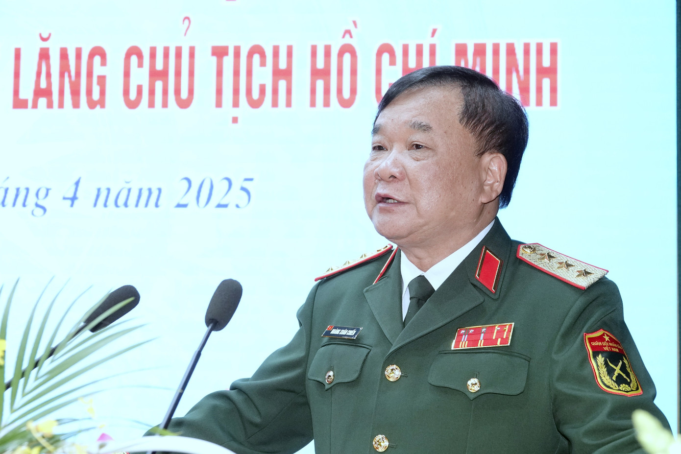 Thượng tướng Hoàng Xuân Chiến phát biểu tại buổi lễ.