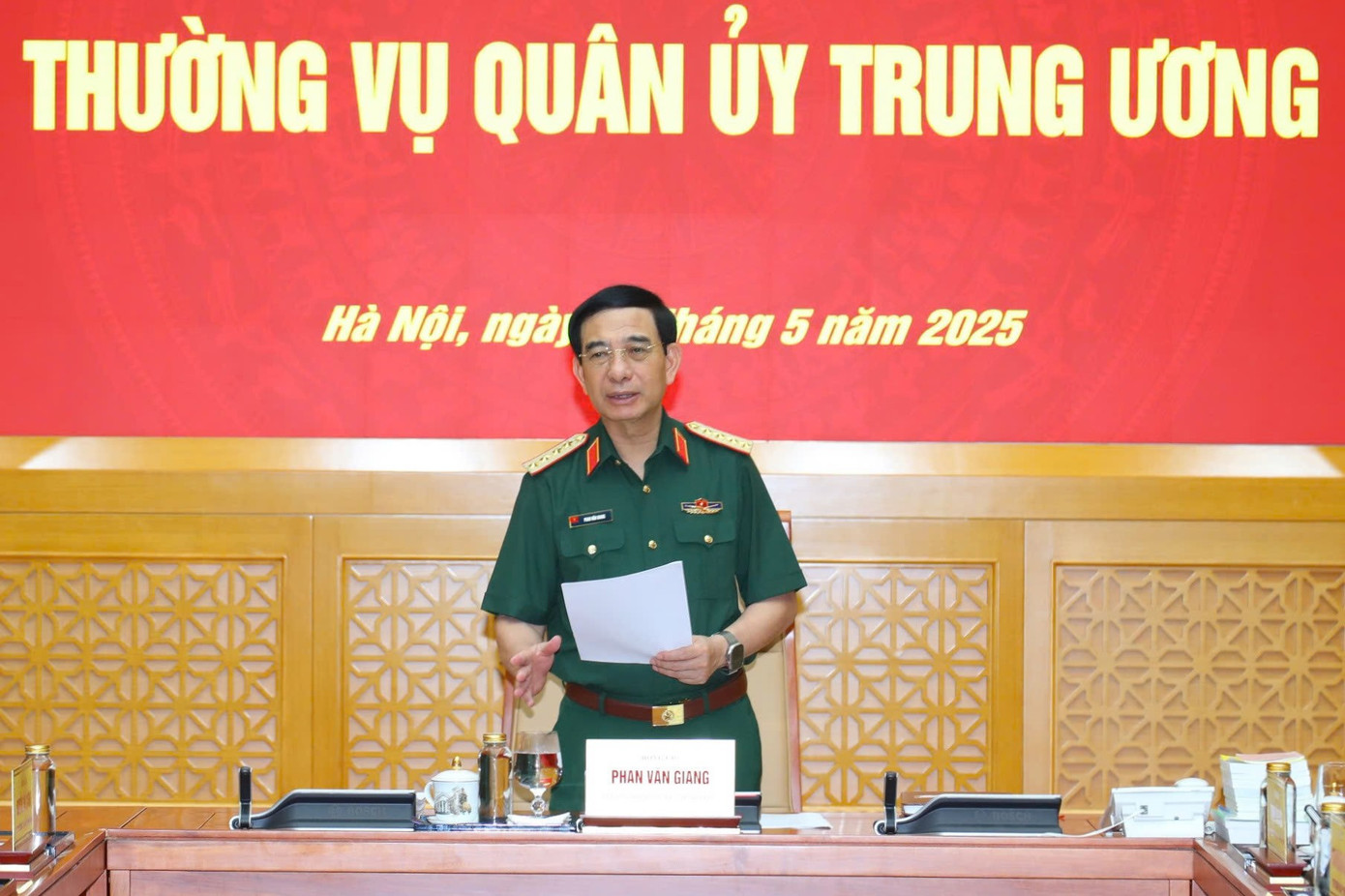 Đại tướng Phan Văn Giang phát biểu tại hội nghị. Đại tướng Phan Văn Giang phát biểu tại hội nghị.