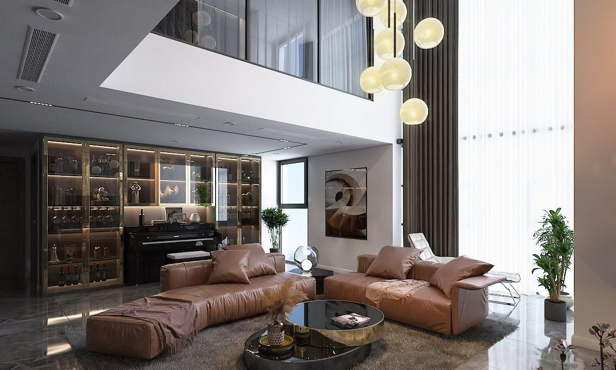 Căn hộ penthouse New Skyline được nới thêm chiều sâu nhờ thiết kế thông tầng Căn hộ penthouse New Skyline được nới thêm chiều sâu nhờ thiết kế thông tầng