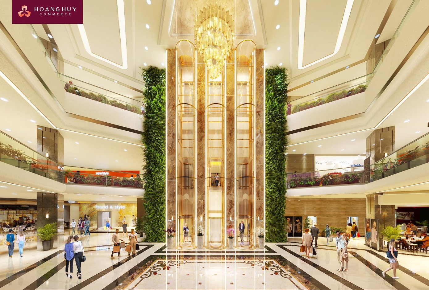 Ba tầng trung tâm thương mại quy tụ đầy đủ các thương hiệu lớn trong và ngoài nước