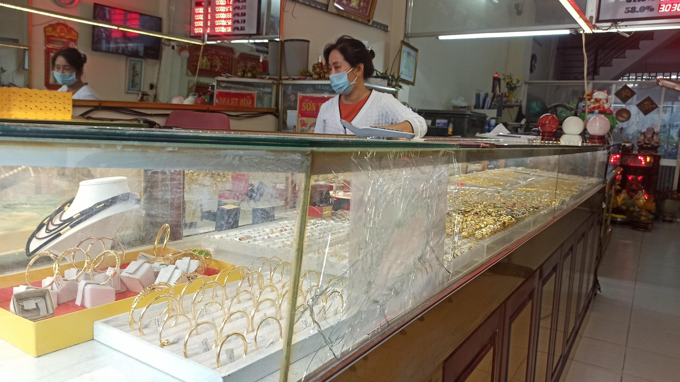 Hiện trường nơi xảy ra vụ cướp.