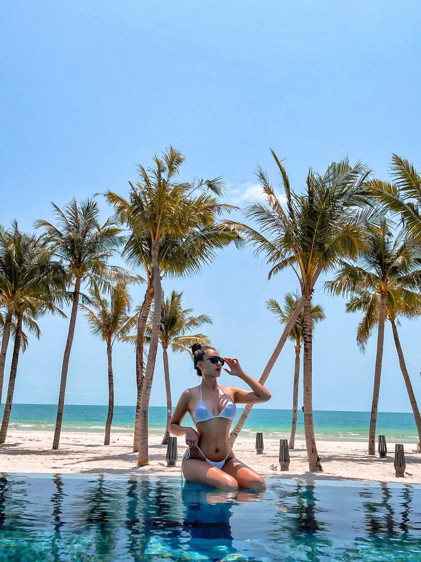 Sau thời gian tích cực tập luyện, Kim Duyên sở hữu vóc dáng cực kỳ đầy đặn khi diện bikini.