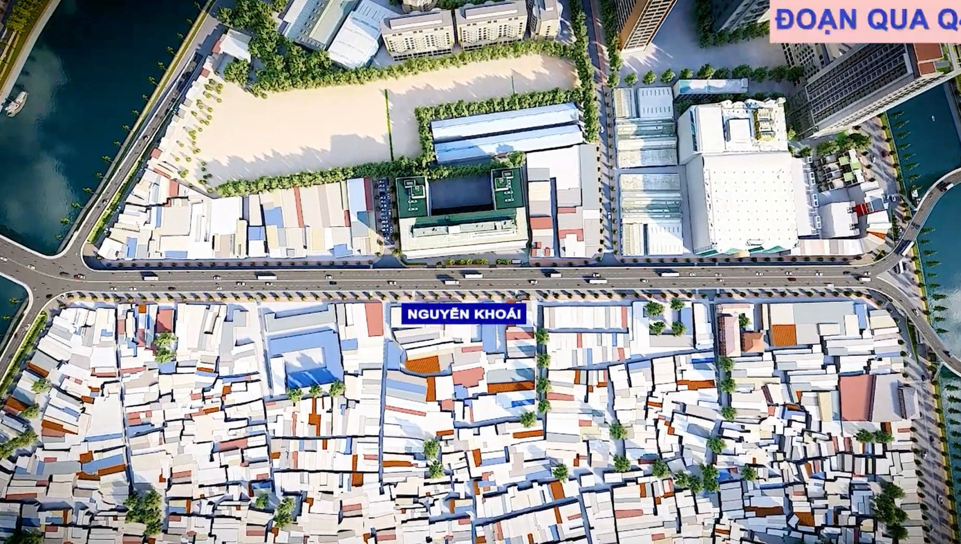 Hình ảnh phối cảnh phần đường Nguyễn Khoái - đoạn qua quận 4. Hình ảnh phối cảnh phần đường Nguyễn Khoái - đoạn qua quận 4.