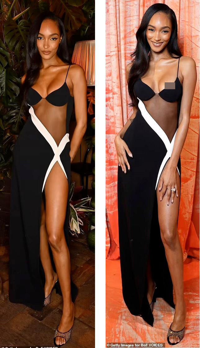 &quot;Chân dài&quot; 1m83 đặc biệt hút mắt với vòng một căng đầy. Tuy nhiên, vì quá trễ nải, cô gặp phải sự cố lộ hàng ở một số khoảnh khắc.