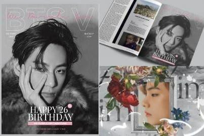 Fan từng đặt quảng cáo mừng sinh nhật V trên tạp chí Time hồi năm ngoái.