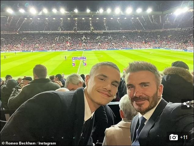 Beckham gây chú ý với vết thương trên mũi.