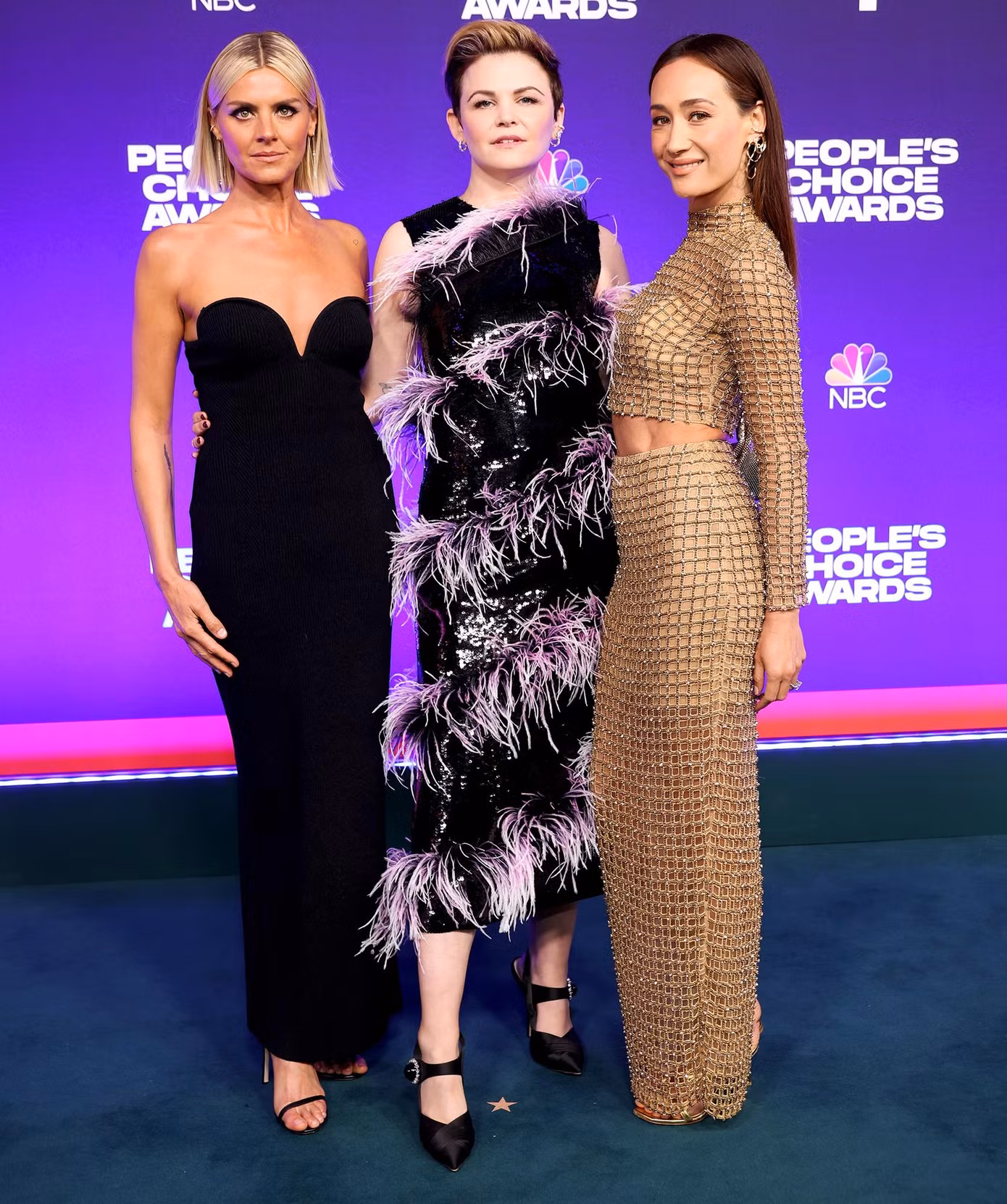 Mỹ nhân gốc Việt Maggie Q (phải), "Bạch Tuyết" Ginnifer Goodwin (giữa) và Eliza Coupe. Mỹ nhân gốc Việt Maggie Q (phải), "Bạch Tuyết" Ginnifer Goodwin (giữa) và Eliza Coupe.