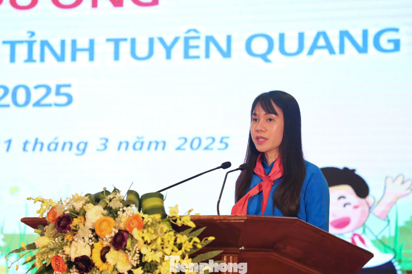 Phó Bí thư Tỉnh Đoàn, Chủ tịch Hội đồng Đội tỉnh Phạm Thị Kiều Trang phát biểu. Phó Bí thư Tỉnh Đoàn, Chủ tịch Hội đồng Đội tỉnh Phạm Thị Kiều Trang phát biểu.