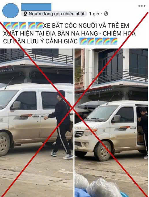 Một bài viết đăng thông tin thất thiệt về bắt cóc người và trẻ em trên mạng xã hội. Ảnh: Công an tỉnh Tuyên Quang Một bài viết đăng thông tin thất thiệt về bắt cóc người và trẻ em trên mạng xã hội. Ảnh: Công an tỉnh Tuyên Quang